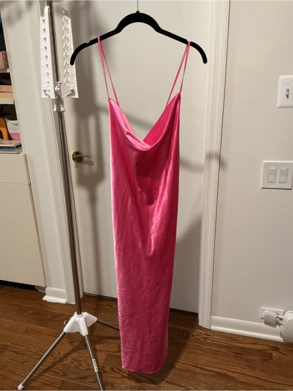 Pink Satin Slip Dress - Unbranded